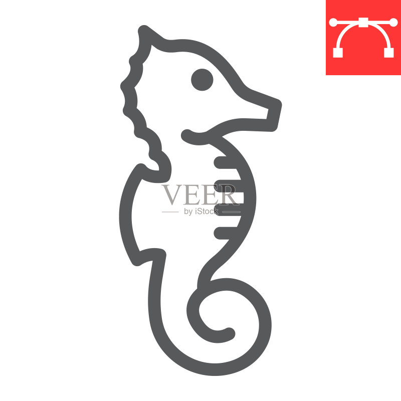 海马线条图标图标素材