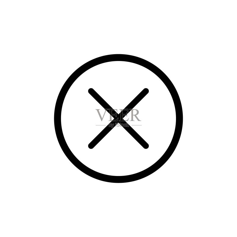 黑色拒绝图标。删除标志。错误标记图示拒绝或移除符号。取消符号。适用于应用程序、平面设计、信息图表、网站、UI、UX的独立时尚扁平风格。矢量EPS 10图标素材