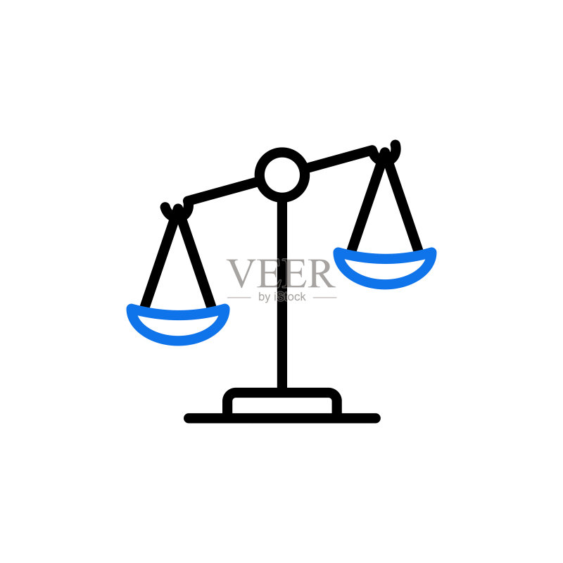 天平矢量图标,正义轮廓图标图标素材