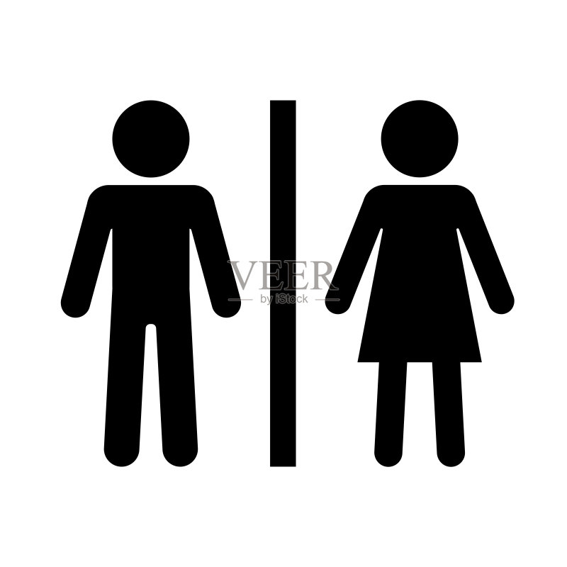 男女图标:公共洗手间标志,性别标志图标素材