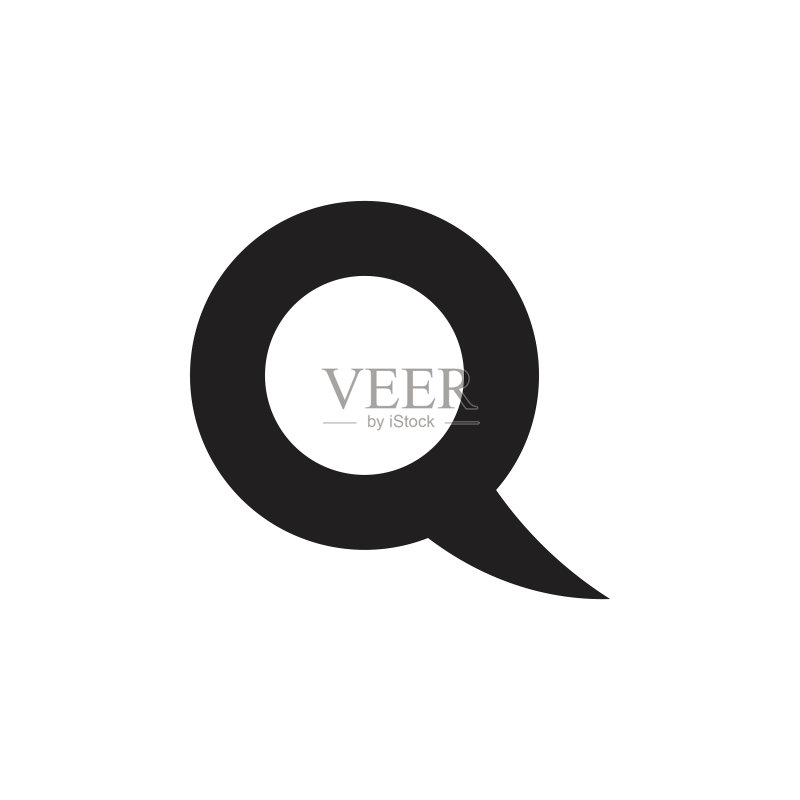 字母Q对话设计标志图标素材