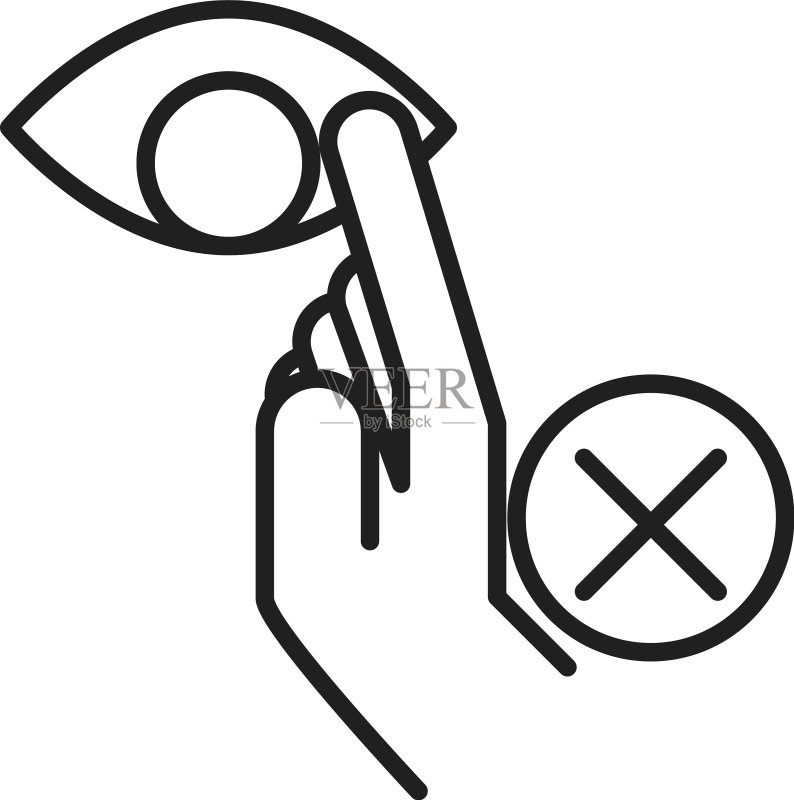 新常态:避免触摸眼睛之后图标素材