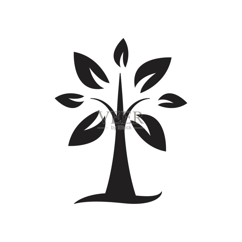 树木轮廓图标设计模板矢量素材图标素材