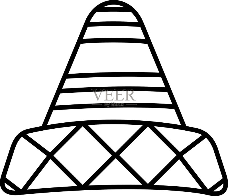 墨西哥风格线条帽子图标素材