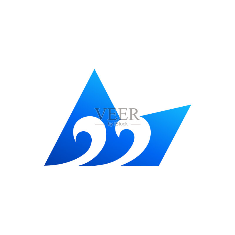 M波浪标志设计图标素材