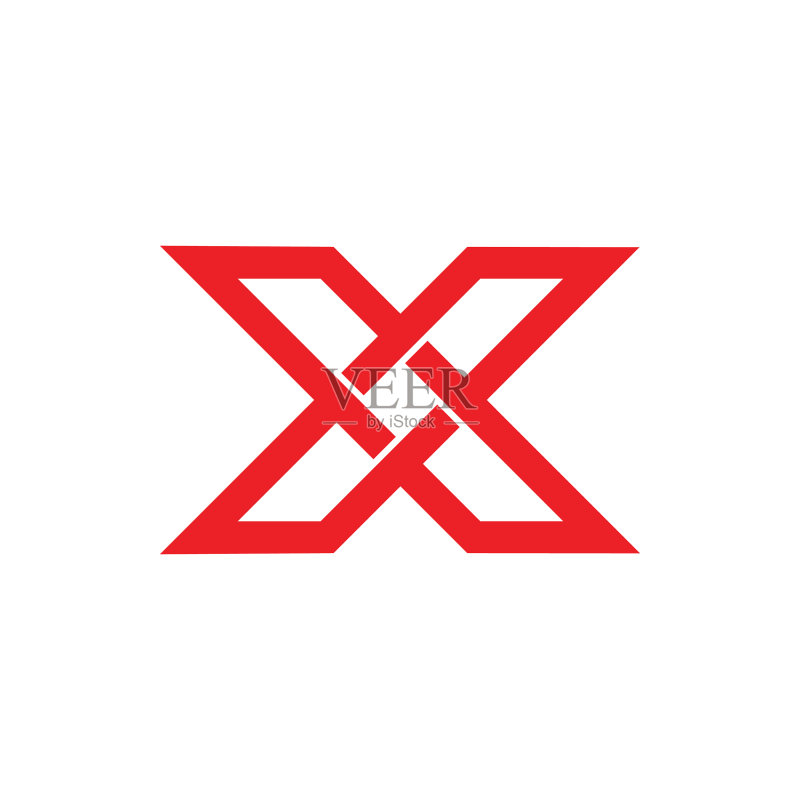 X字母连接线条几何简约Logo图标素材