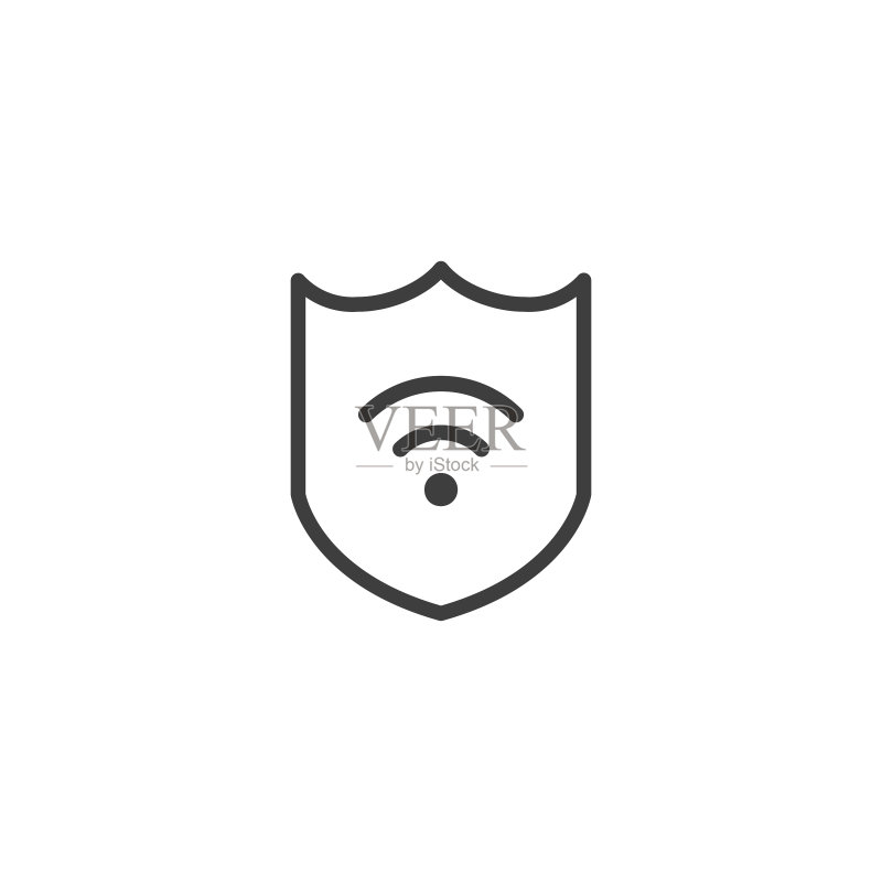 Wi-Fi隐私网络防护盾图标素材