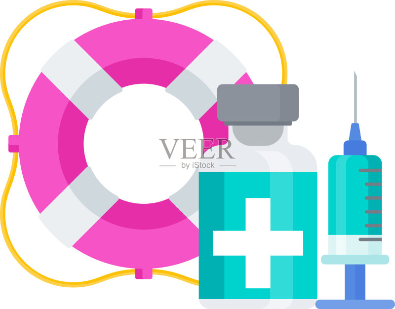 疫苗接种计划图标:抗击病毒感染的生命线图标素材