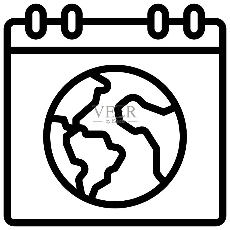 地球日相关日历图标图标素材