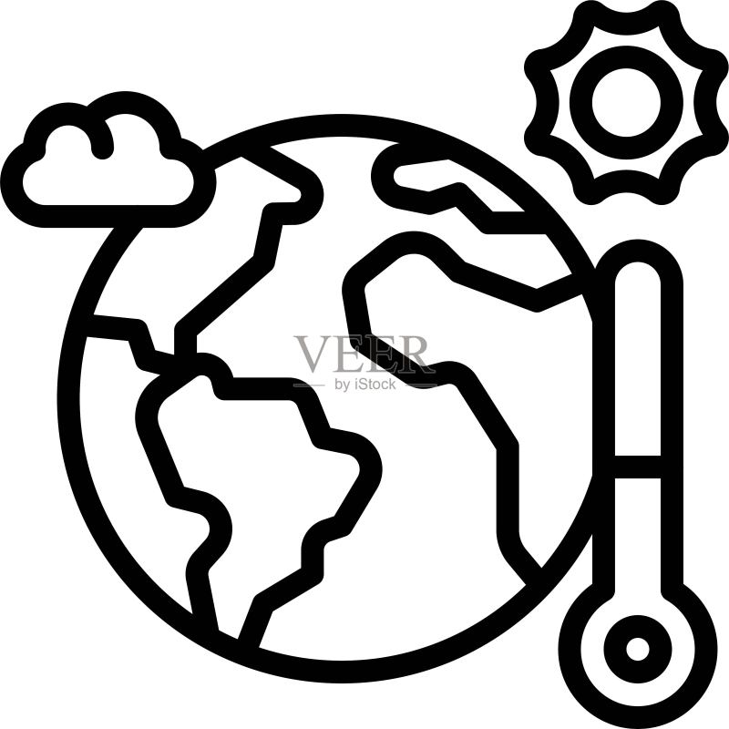 全球变暖图标,地球日相关矢量图图标素材