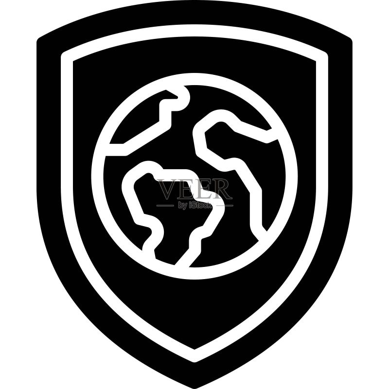 地球保护盾图标,地球日相关矢量图图标素材