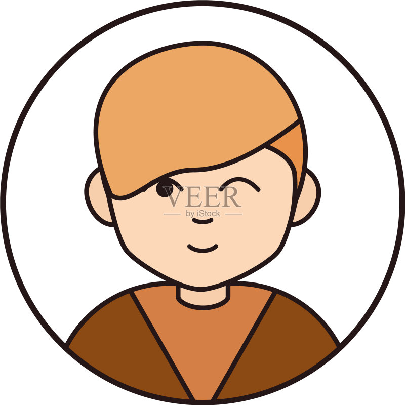 卡通可爱男孩眨眼表情图标素材