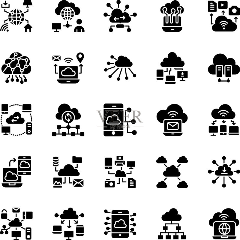 云服务glyph图标图标素材