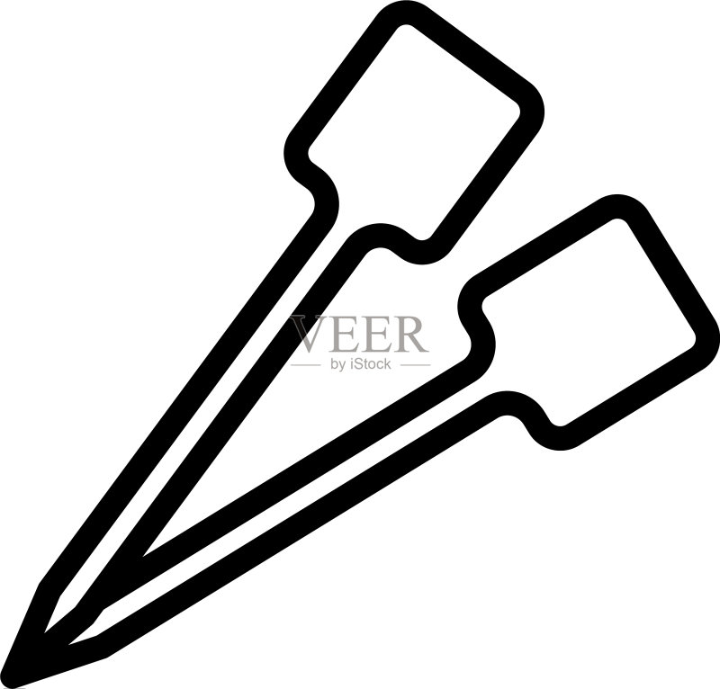 牙签铲子轮廓图标图标素材