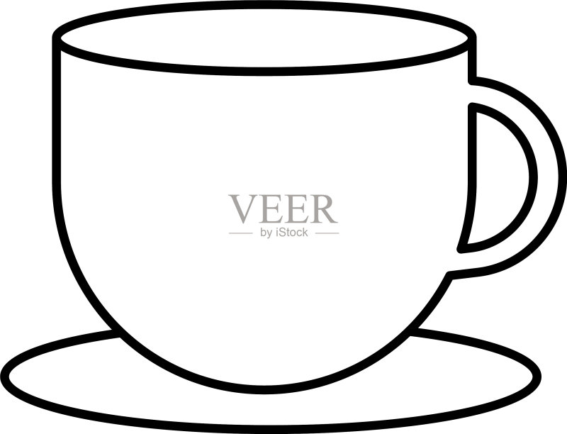 茶杯线条风格图标设计图标素材