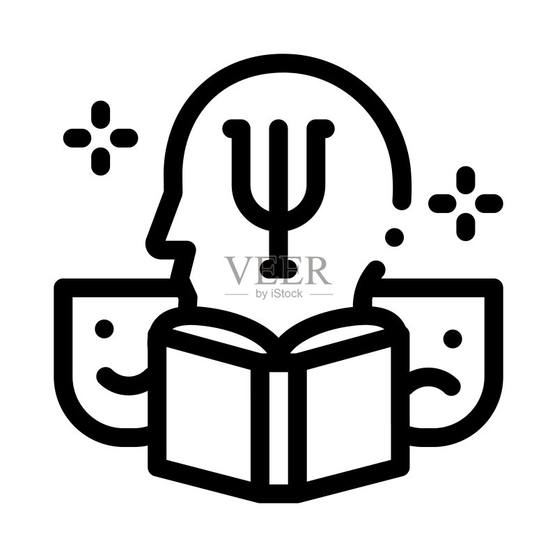 心理学研究员线性图标矢量图图标素材