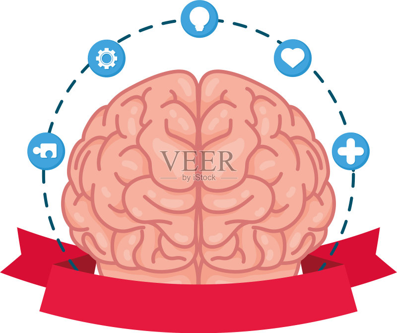人脑与精神健康护理图标图标素材