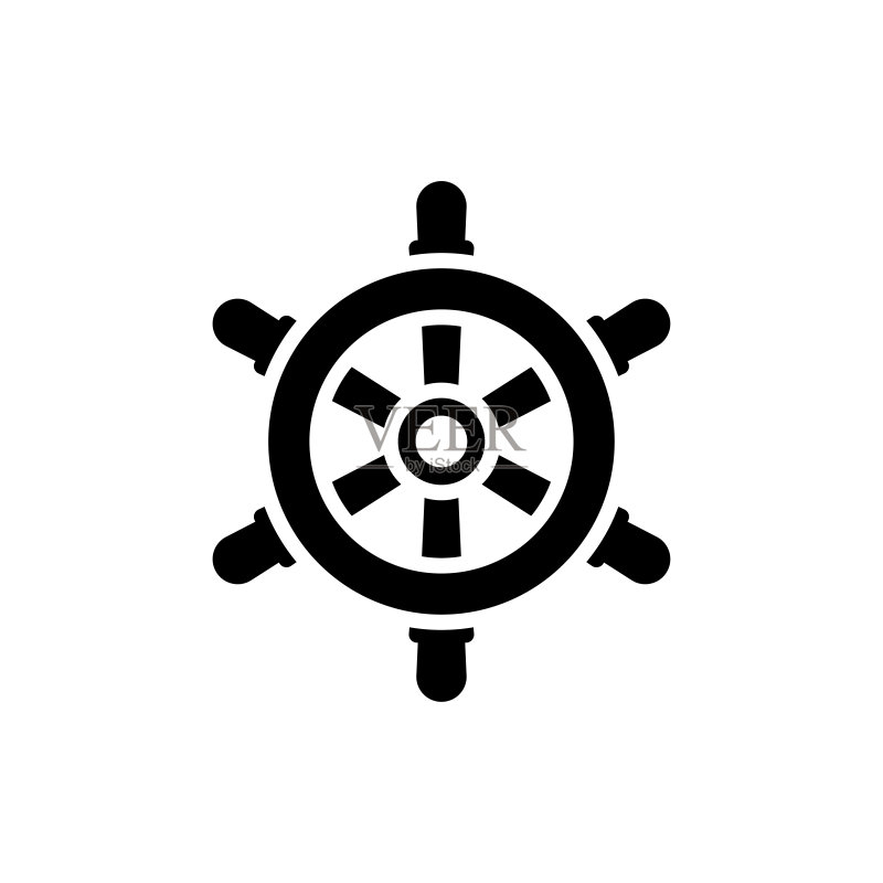 船舵方向盘图标设计矢量模板图标素材