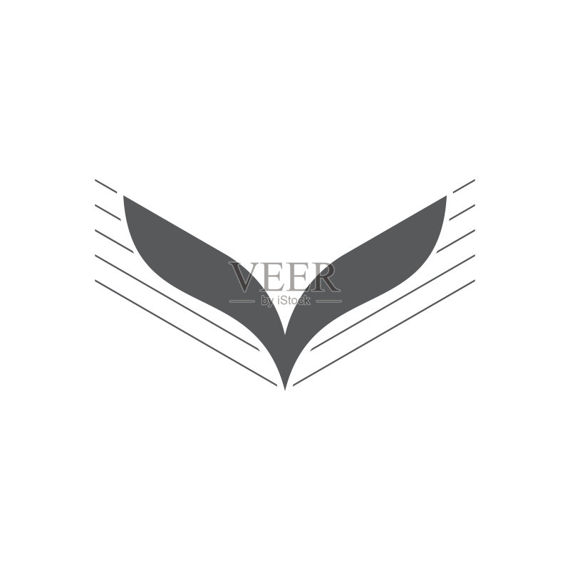 鸟类翅膀运动简约Logo图标素材