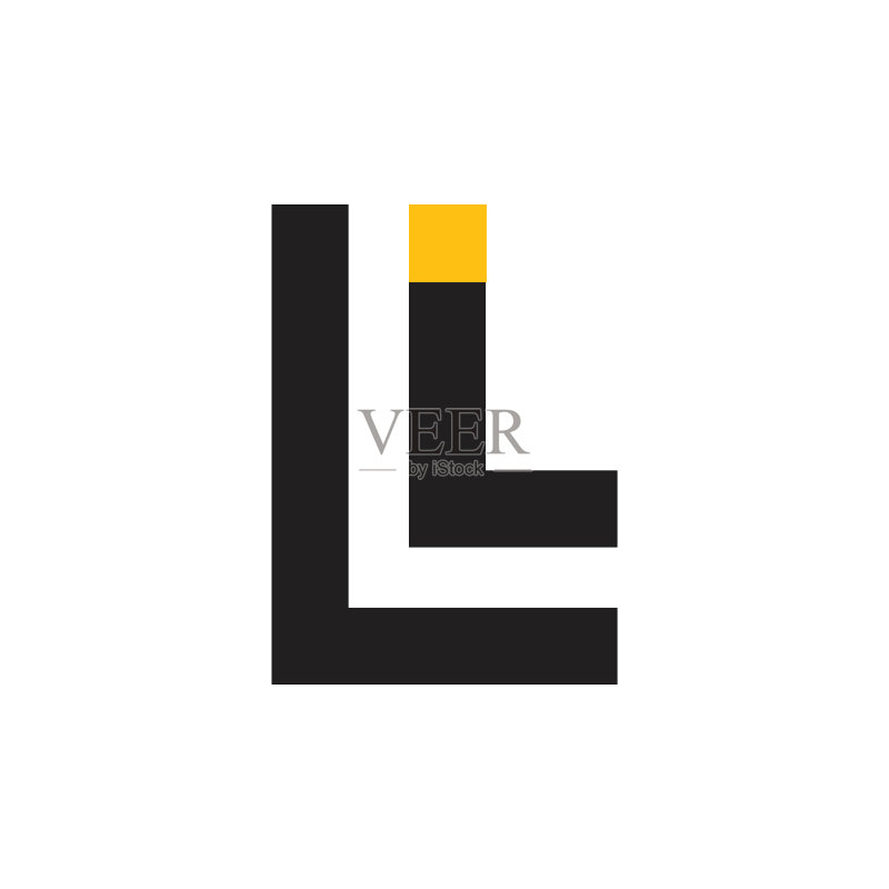 字母L简约线条品牌标志图标素材