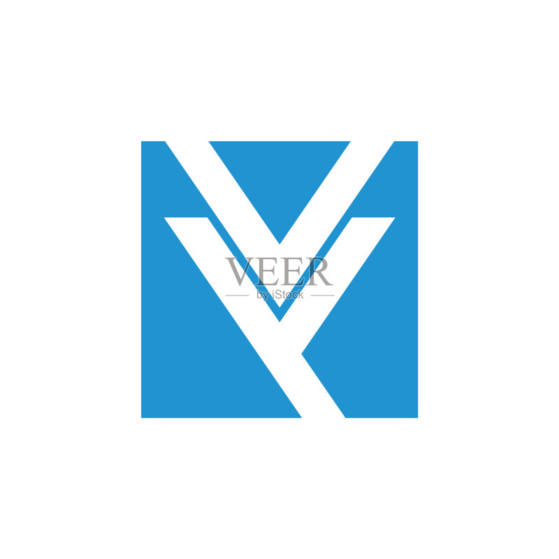 VY字母负空间方形标志图标素材