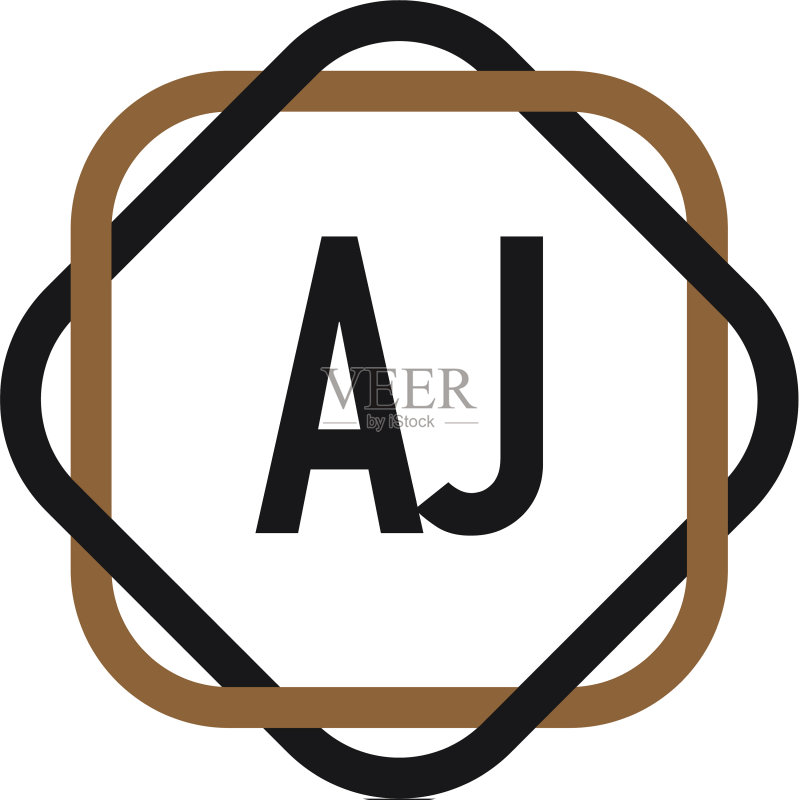 首字母AJ优雅标志设计模板图标素材
