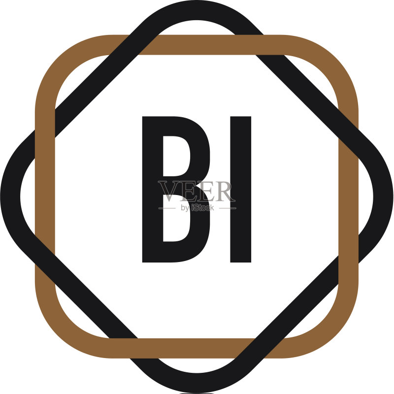 字母BI优雅标志设计模板图标素材