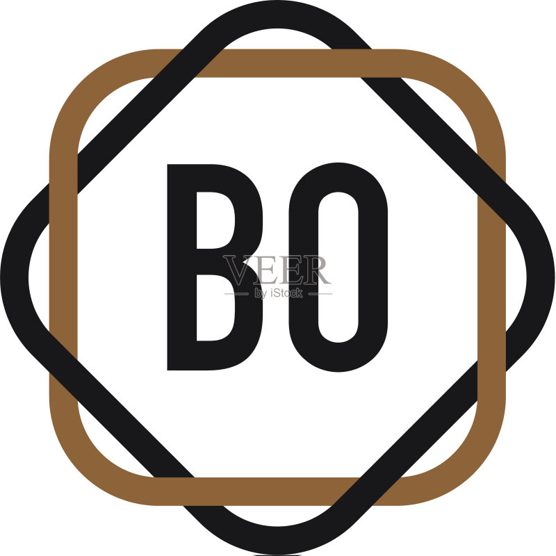 字母BO优雅标志设计模板图标素材