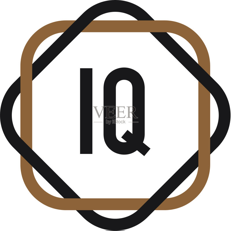字母IQ优雅logo设计模板图标素材