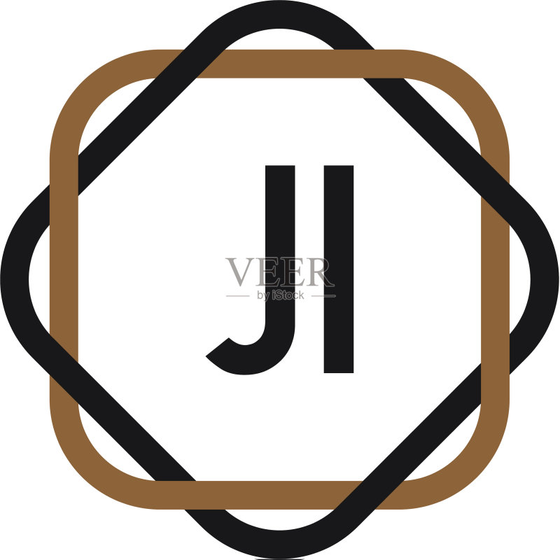 JI字母优雅Logo设计模板图标素材