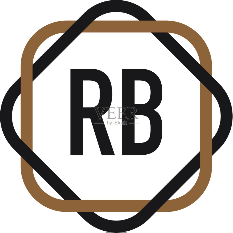 字母RB优雅标志设计模板图标素材