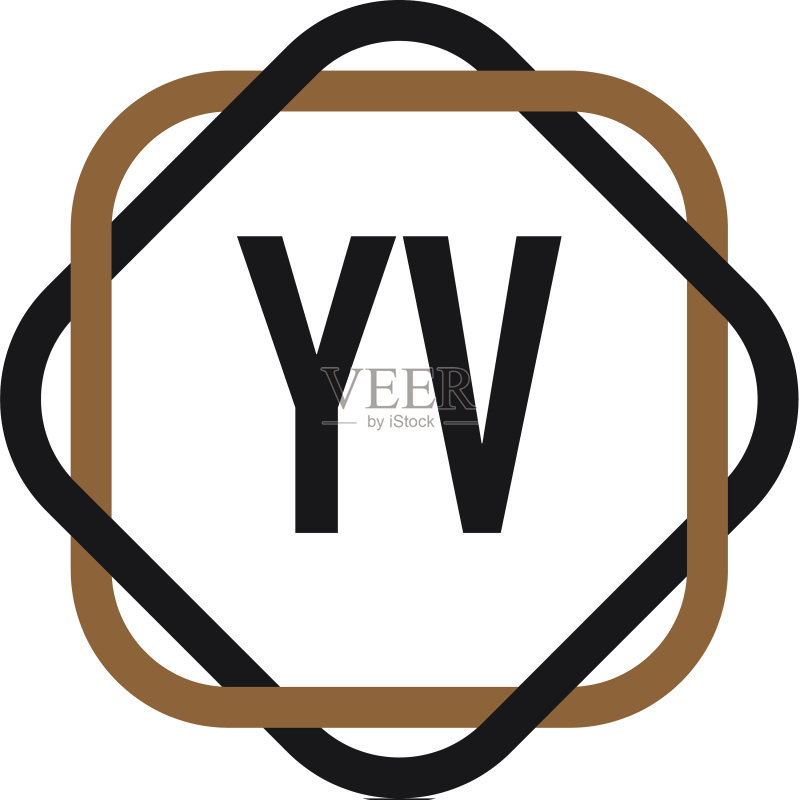 字母YV优雅标志设计模板图标素材