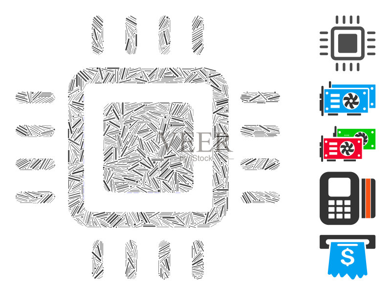 虚线马赛克处理器图标图标素材