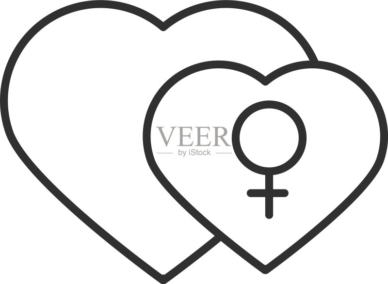 性健康爱心女性标志线条图标图标素材