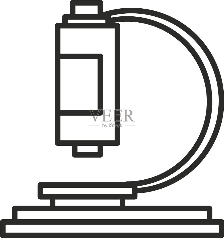 疫苗研究科学显微镜分析线性图标图标素材