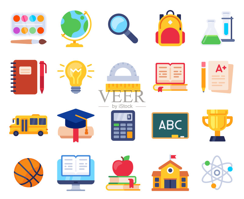 学校教育流程学生图标图标素材