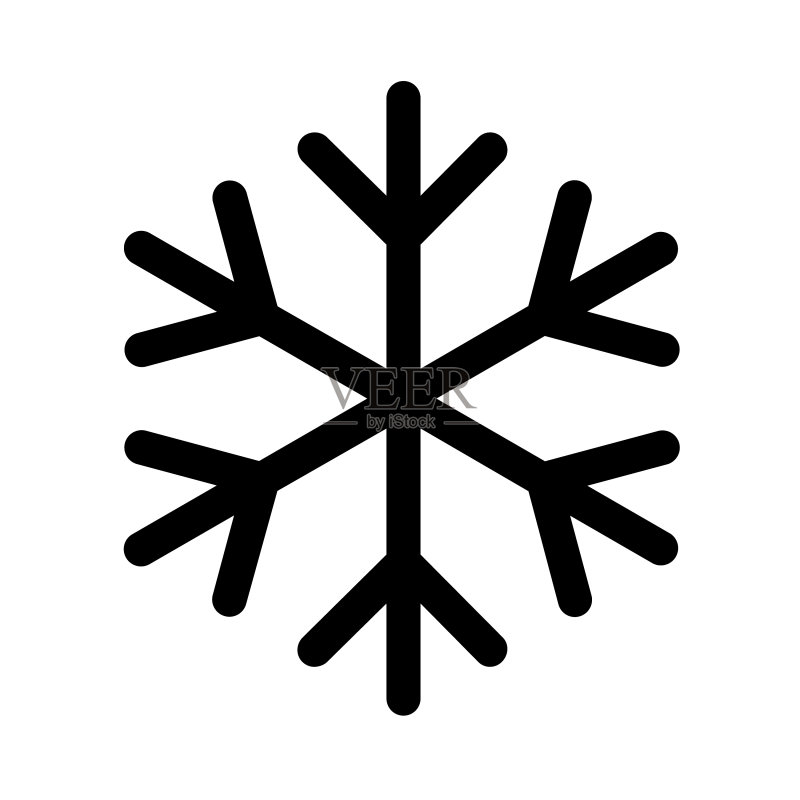 冬季雪花图标:危险冰凌警示标志图标素材
