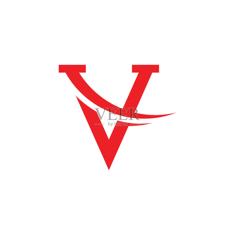 字母V动感弧线设计Logo图标素材