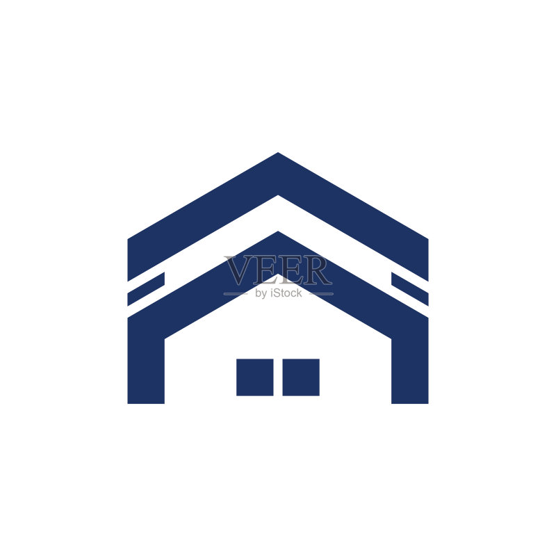 抽象右箭头方形几何logo图标素材