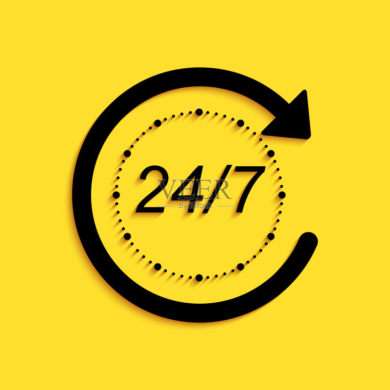 全天候24小时营业图标图标素材