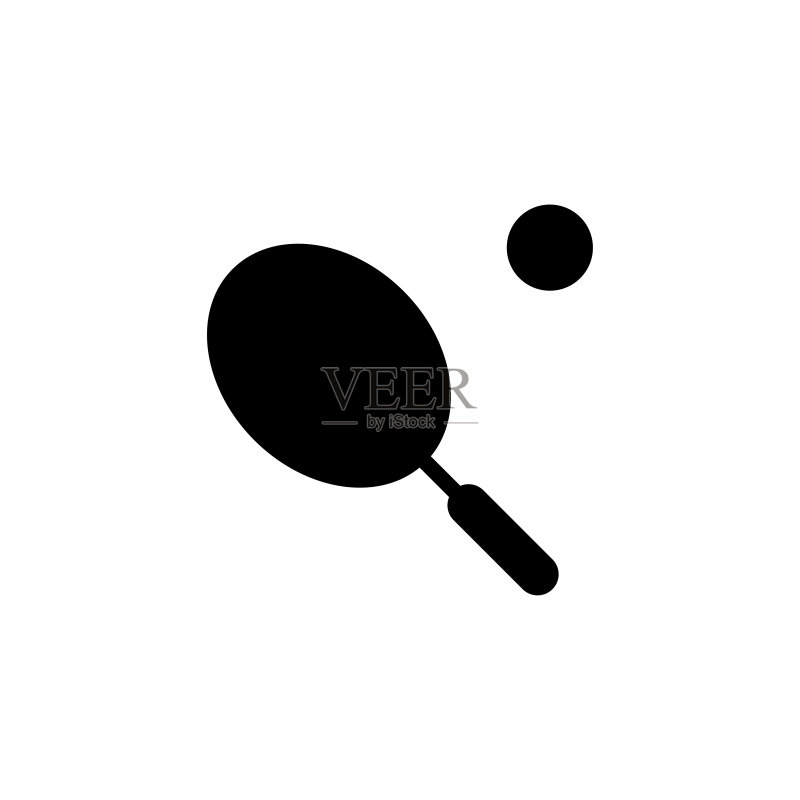 用于网页和移动设备的网球拍和球图标图标素材