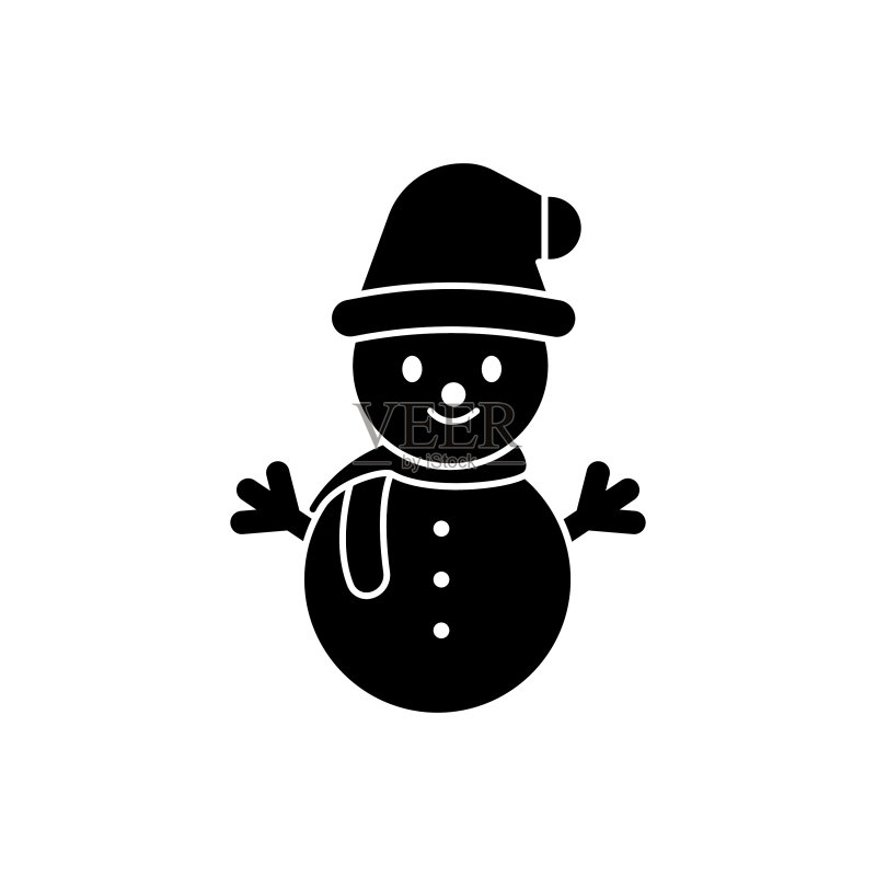 雪人图标冬季符号设计模板图标素材