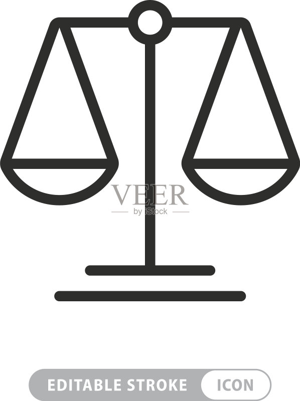 正义天平线图标判断天平符号图标素材