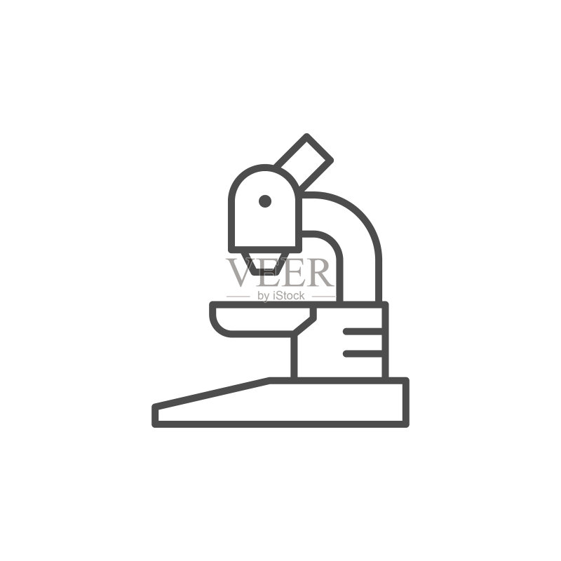 显微镜线条图标或科学概念图标素材