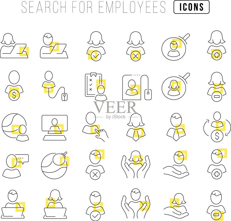 员工搜索线性图标图标素材