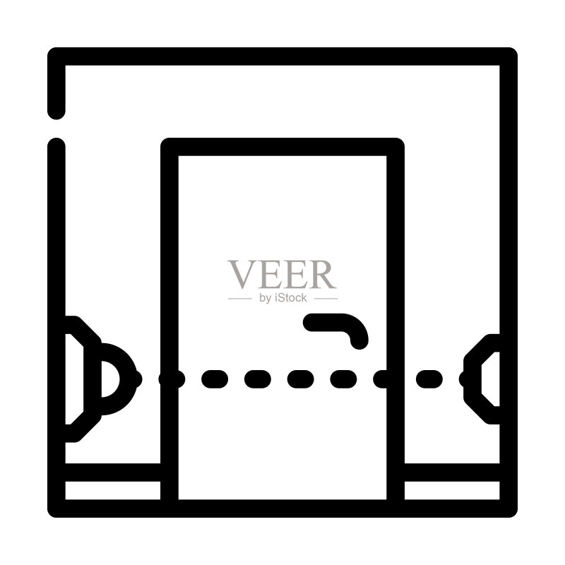 黑色光束传感器线性图标矢量图图标素材