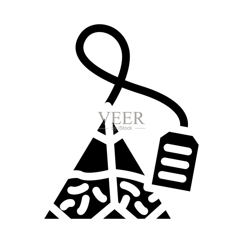 三角袋茶字形图标矢量插画图标素材