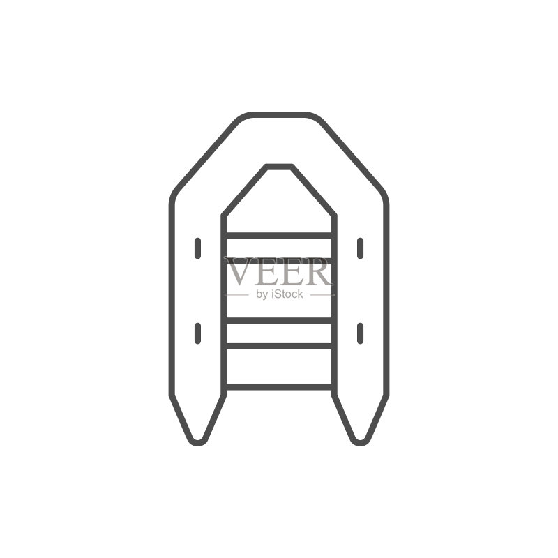 充气船线条轮廓图标图标素材