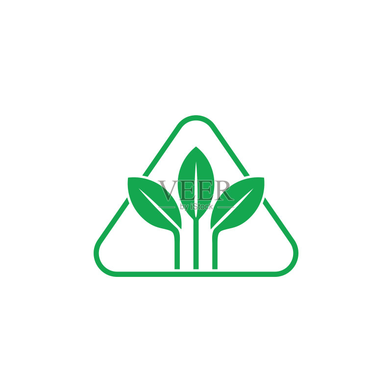 简约三角形几何叶子logo图标素材