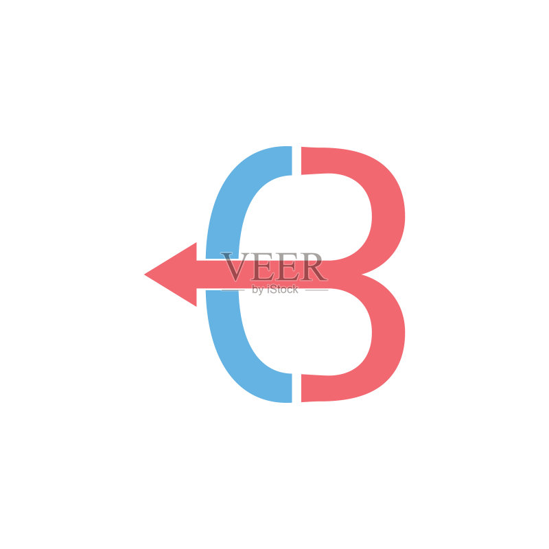 抽象字母B弓箭重叠logo图标素材